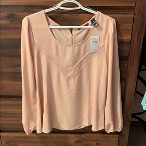 Blush pink sheer long sleeve